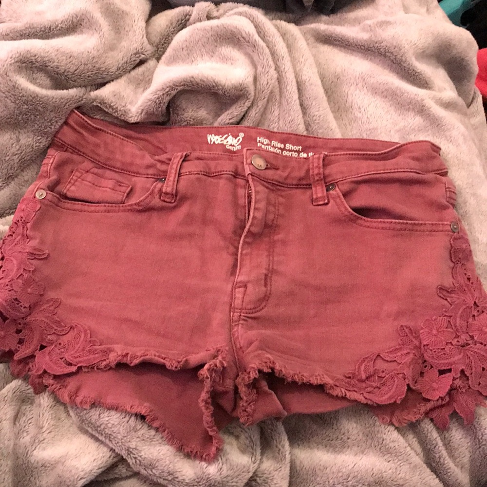 Purple High Rise Shorts